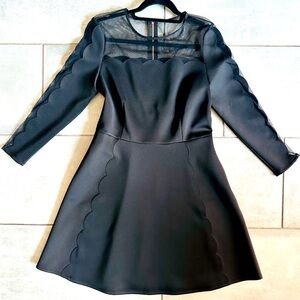 Ted Baker Kikoh Mesh Panel Skater Dress Black